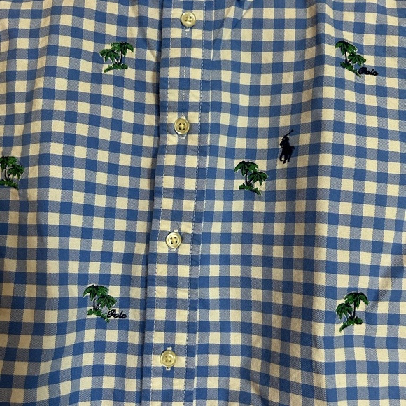 Polo by Ralph Lauren Blue and Green Casual Button Down Shirt Size 14-16 - Picture 7 of 13